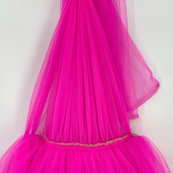 Bronx & Banco | Anna Halterneck Mini Dress in Hot Pink Tulle S - Picture 7 of 15